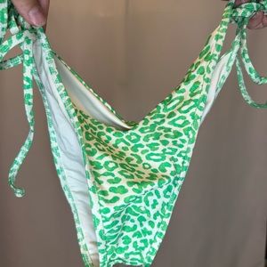 Green and White Frankie’s Bikinis bottoms